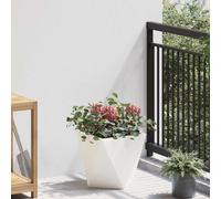 vidaXL Fioriera Bianco 30 x 30 x 30 cm Acciaio, Scatola di Piantagione in Acciaio, Resistente, Rettangolare per Giardino e Terrazza, Decorazione Esterno