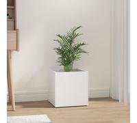 vidaXL Fioriera Bianco Lucido 40x40x40 cm in Legno Multistrato