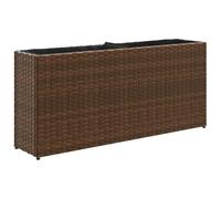 vidaXL Fioriera con 2 Vasi Marrone 90x20x40 cm in Polyrattan