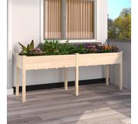 vidaXL Fioriera con Fodera 203x53x76 cm Legno Massello di Abete
