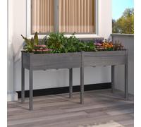 vidaXL Fioriera con Fodera Grigia 161x45x76cm Legno Massello di Abete