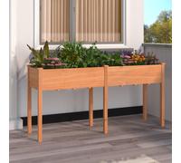 vidaXL Fioriera con Fodera Marrone 161x45x76cm Legno Massello di Abete