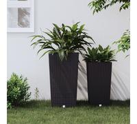 vidaXL Fioriera con Interno Rimovibile Antracite 21 / 49 L PP Rattan