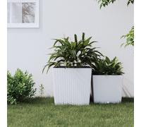 vidaXL Fioriera con Interno Rimovibile Bianco 37 / 64 L PP Rattan