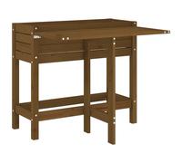 vidaXL Fioriera con piano d'appoggio pieghevole in legno massiccio marrone miele