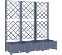 vidaXL Fioriera da Giardino e Graticcio Grigio Scuro 120x40x121,5cm PP