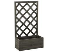 vidaXL Fioriera con Traliccio Grigia 50x25x90 cm Massello di Abete