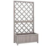 vidaXL Fioriera con Traliccio Grigia 70x30x135 cm in Massello di Abete