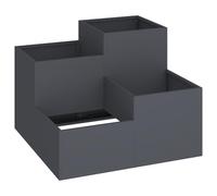 vidaXL Fioriera Quadrata Antracite per Piante da Interno e Esterno Resistente ai Raggi UV Plastica Sintetica Ideale per Casa Giardino Moderna Finitura Opaca 100X100X60Cm Rettangolare Giardinaggio