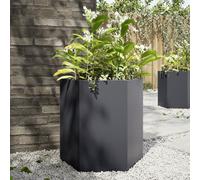 vidaXL Fioriera da Giardino Antracite Esagono 46x40x45 cm in Acciaio, fioriera, fioriera da Patio, Contenitore per Piante, fioriera da Esterno