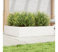 vidaXL Fioriera da Giardino Bianca 100x100x23 cm Legno Massello Pino