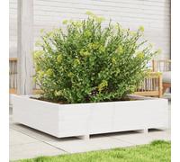 vidaXL Fioriera da Giardino Bianca 100x100x26,5cm Legno Massello Pino