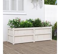 vidaXL Fioriera da Giardino Bianca 150x50x50 cm Legno Massello di Pino