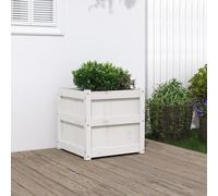 vidaXL Fioriera da Giardino Bianca 50x50x50 cm Legno Massello di Pino