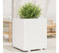 vidaXL Fioriera da Giardino Bianca 60x60x72 m Legno Massello di Pino