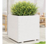 vidaXL Fioriera da Giardino Bianca 70x70x72,5cm Legno Massello di Pino