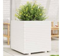 vidaXL Fioriera da Giardino Bianca 70x70x72 cm Legno Massello di Pino