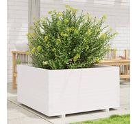 vidaXL Fioriera da Giardino Bianca 90x90x49,5cm Legno Massello di Pino