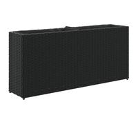vidaXL Fioriera da Giardino con 2 Vasi Nera 90x20x40 cm in Polyrattan