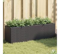 vidaXL Fioriera da Giardino con 3 Vasi Nera 105x30x32 cm in Polyrattan
