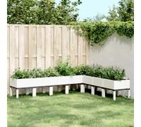 vidaXL Fioriera da Giardino con Gambe Bianca 200x160x42 cm in PP