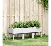 vidaXL Fioriera da Giardino con Gambe Bianco 120x40x42 cm in PP