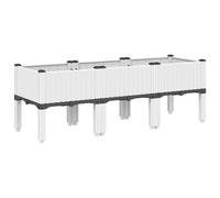 vidaXL Fioriera da Giardino con Gambe Bianco 120x40x42 cm in PP