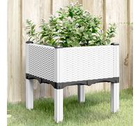 vidaXL Fioriera da Giardino con Gambe Bianco 40x40x42 cm in PP
