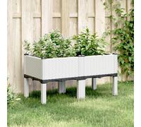vidaXL Fioriera da Giardino con Gambe Bianco 80x40x42 cm in PP