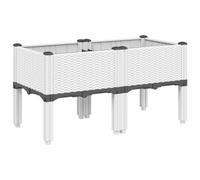 vidaXL Fioriera da Giardino con Gambe Bianco 80x40x42 cm in PP