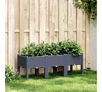 vidaXL Fioriera da Giardino con Gambe Grigio Blu 120x40x42 cm in PP