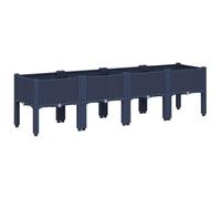 vidaXL Fioriera da Giardino con Gambe Grigio Blu 160x40x42 cm in PP