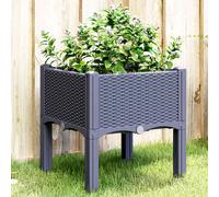 vidaXL Fioriera da Giardino con Gambe Grigio Blu 40x40x42 cm in PP