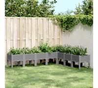 vidaXL Fioriera da Giardino con Gambe Grigio Chiaro 200x160x42 cm PP