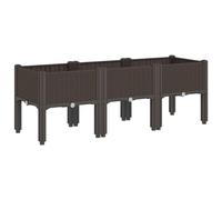 vidaXL Fioriera da Giardino con Gambe Marrone 120x40x42 cm in PP