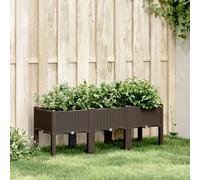 vidaXL Fioriera da Giardino con Gambe Marrone 120x40x42 cm in PP