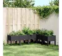 vidaXL Fioriera da Giardino con Gambe Nera 160x120x42 cm in PP