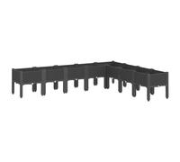 vidaXL Fioriera da Giardino con Gambe Nera 200x160x42 cm in PP