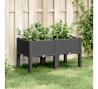vidaXL Fioriera da Giardino con Gambe Nera 80x40x42 cm in PP