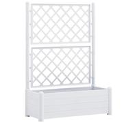 AX Fiori Fioriera Fondo Drenante Traliccio 100x43x142cm Bianco 90l Casa 313983