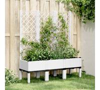 vidaXL Fioriera da Giardino con Graticcio Bianco 120x40x142 cm PP