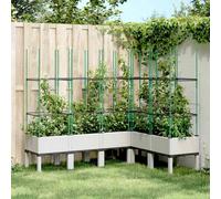 vidaXL Fioriera da Giardino con Graticcio Bianco 160x120x142,5cm in PP