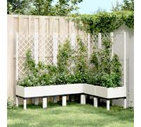vidaXL Fioriera da Giardino con Graticcio Bianco 160x120x142 cm in PP