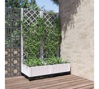 vidaXL Fioriera da Giardino con Graticcio Bianco 80x40x121,5 cm PP