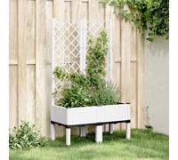 vidaXL Fioriera da Giardino con Graticcio Bianco 80x40x142 cm PP