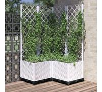vidaXL Fioriera da Giardino con Graticcio Bianco 80x80x136 cm PP