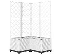 vidaXL Fioriera da Giardino con Graticcio Bianco 80x80x136 cm PP