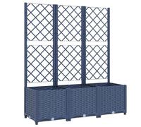 vidaXL Fioriera da Giardino con Graticcio Grigio Blu 120x40x136 cm PP