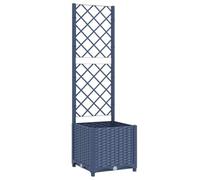 vidaXL Fioriera da giardino con graticcio 40x40x136 cm Blu/Grigio PP