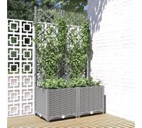 vidaXL Fioriera da Giardino con Graticcio Grigio Chiaro 80x40x136cm PP